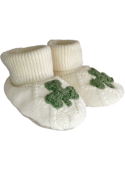 Baby Booties with Shamrock 